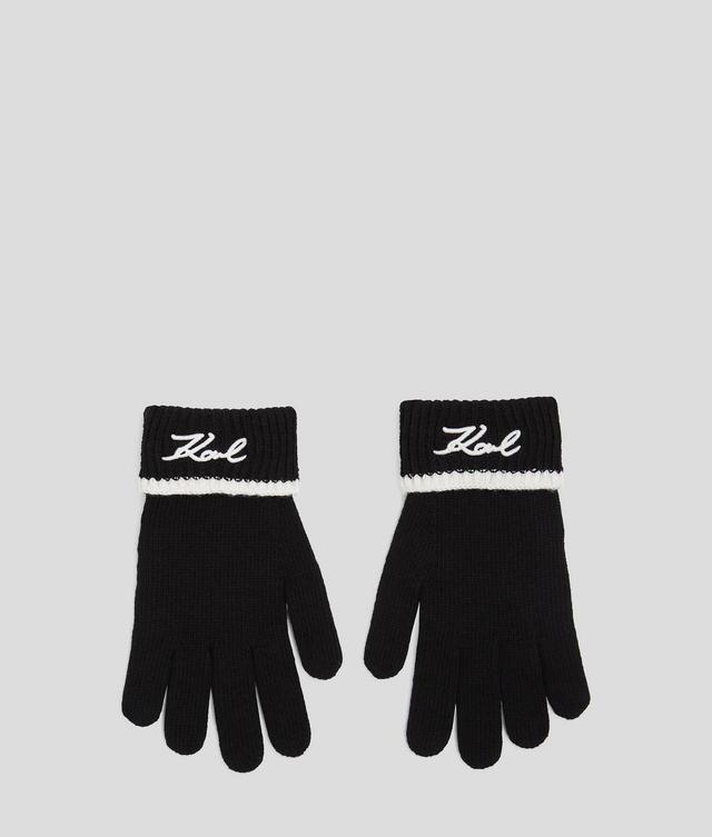 K/SIGNATURE KNITTED GLOVES Product Image