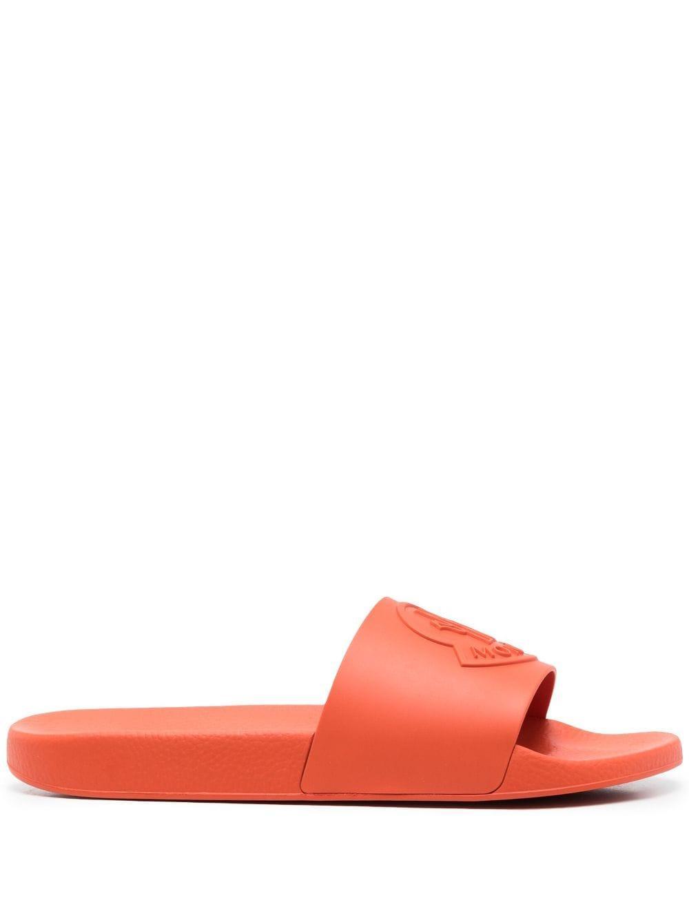 Jeanne Logo Embossed Slides In Orange Product Image