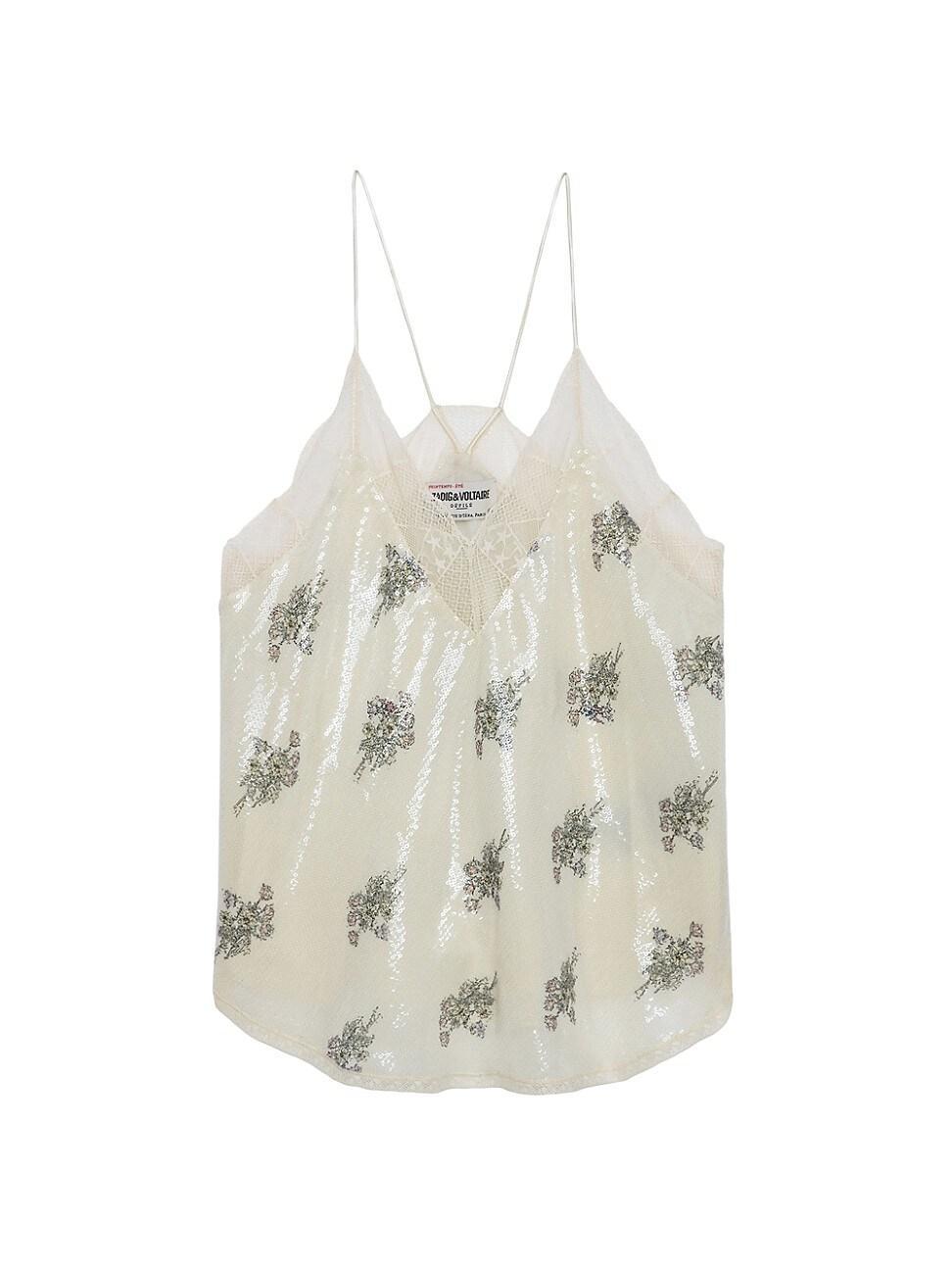 Zadig & Voltaire Christy Floral Sequin Camisole Product Image