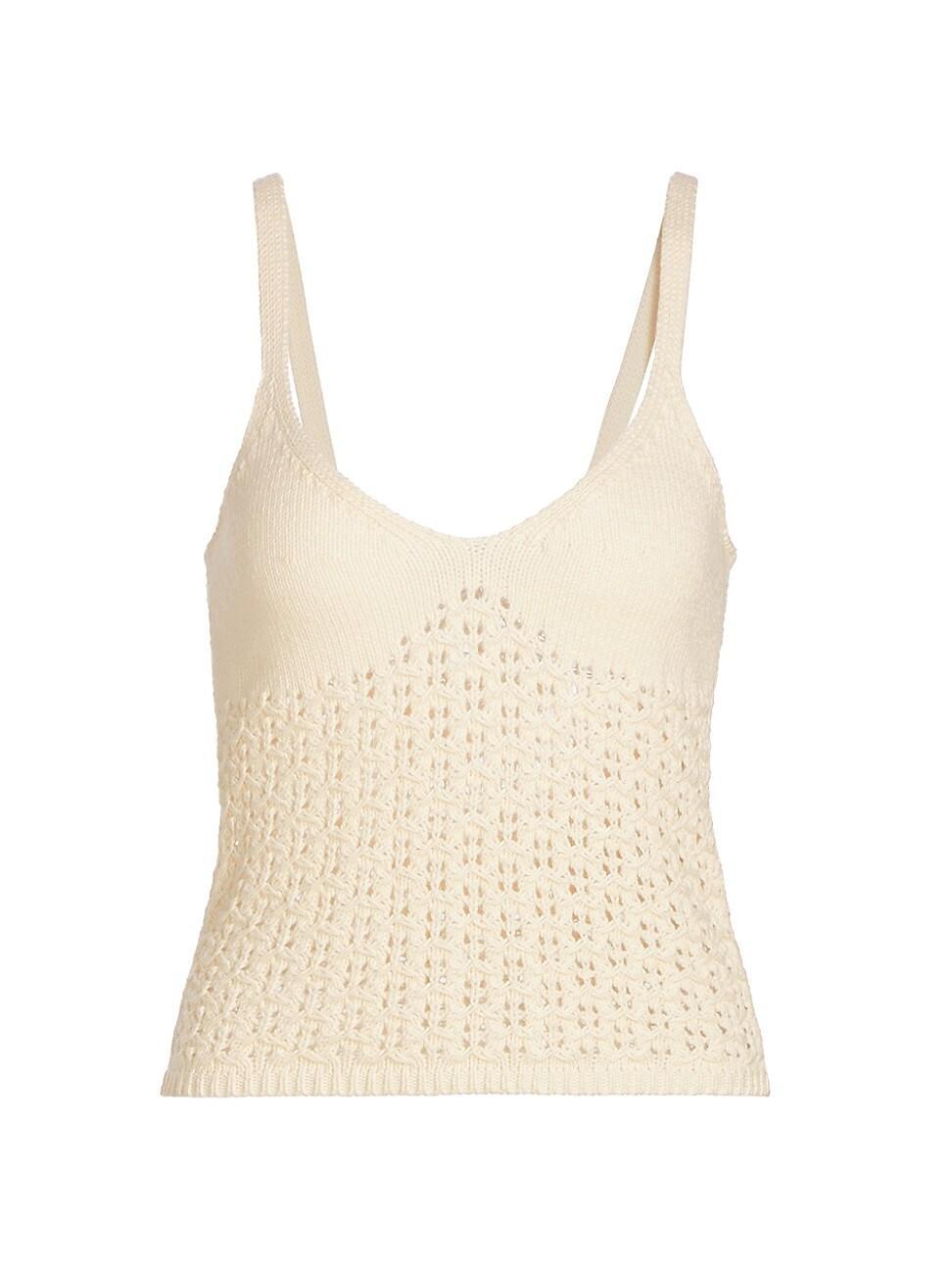 Womens Cotton Lace Knit Camisole Product Image