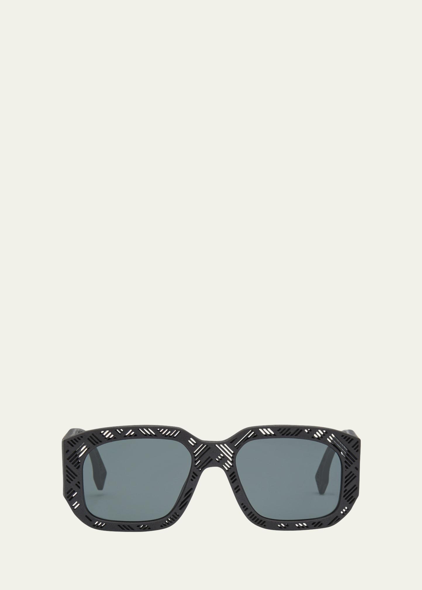 Mens Fendi Shadow Acetate Rectangle Sunglasses Product Image