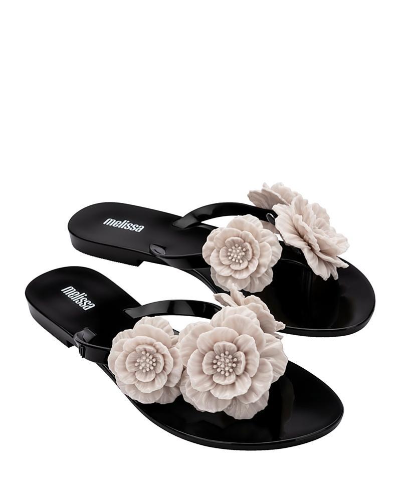 Melissa Womens Springad Floral Thong Flip Flop Sandals Product Image