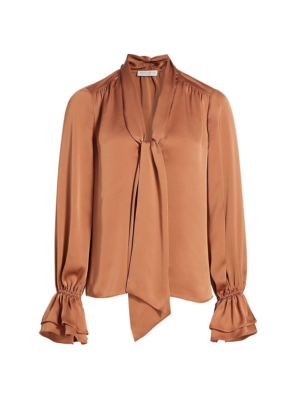 Womens Tammy Satin Tieneck Blouse Product Image