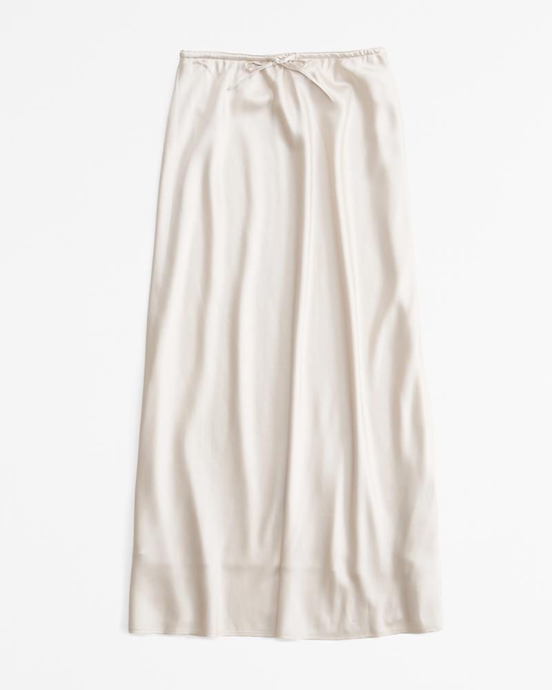 Mid Rise Satin Maxi Skirt Product Image