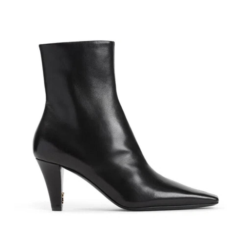 SAINT LAURENT Jill Calfskin Ankle Booties In Black Product Image