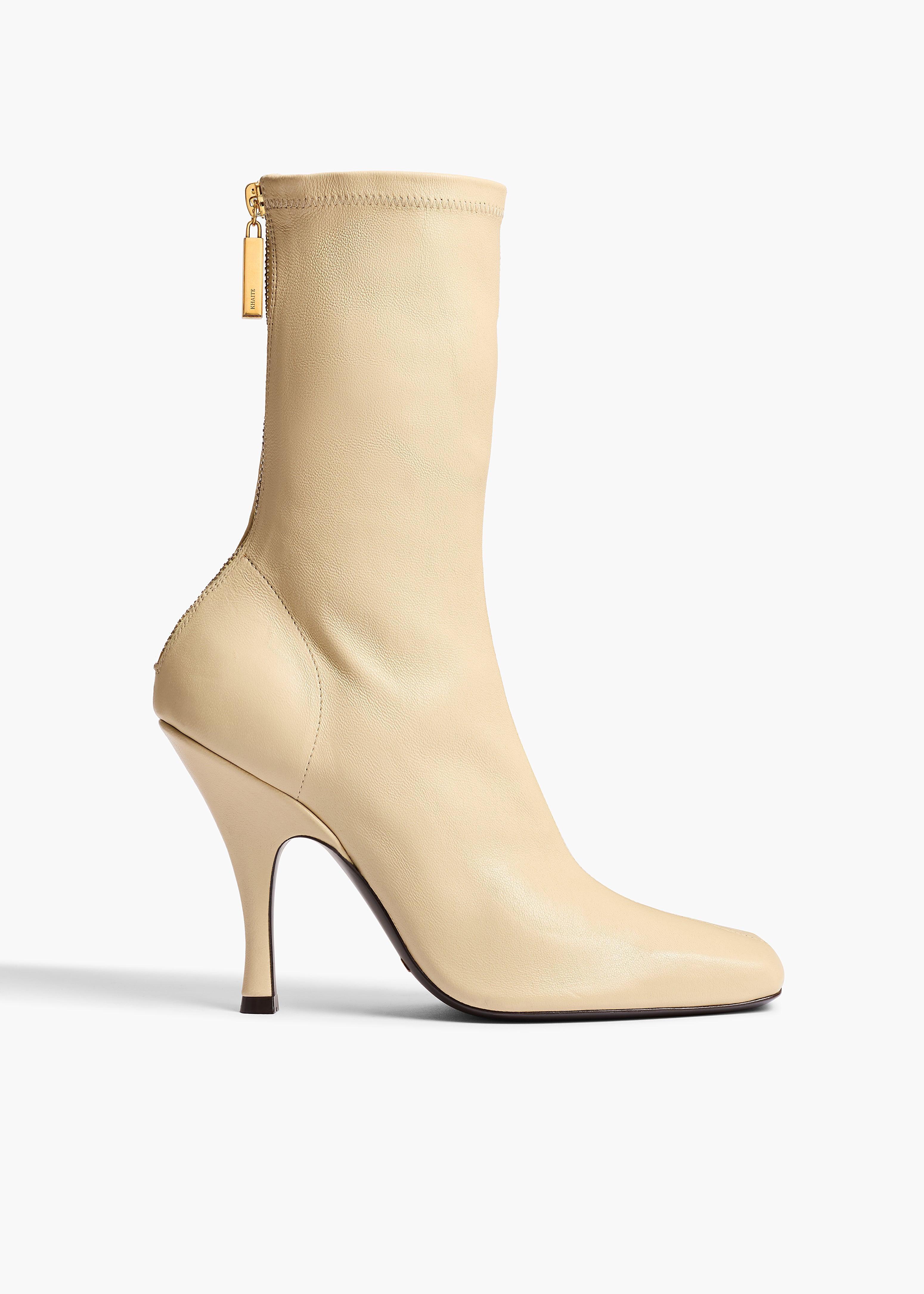 Eva Mid Calf Boot in Sand Nappa Leather Product Image