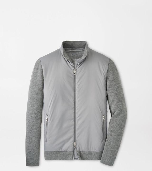 Peter Millar Mens Holdridge Hybrid Full Zip Sweater | Color: Gale Grey | Size: XL Product Image