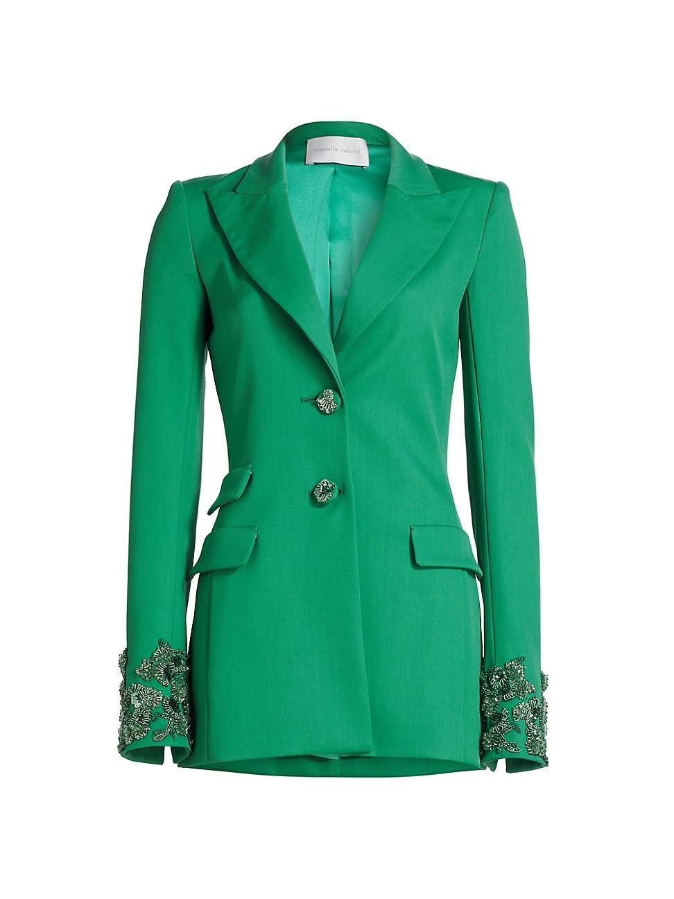 Womens Embellished Stretch Cashmere Blazer Product Image