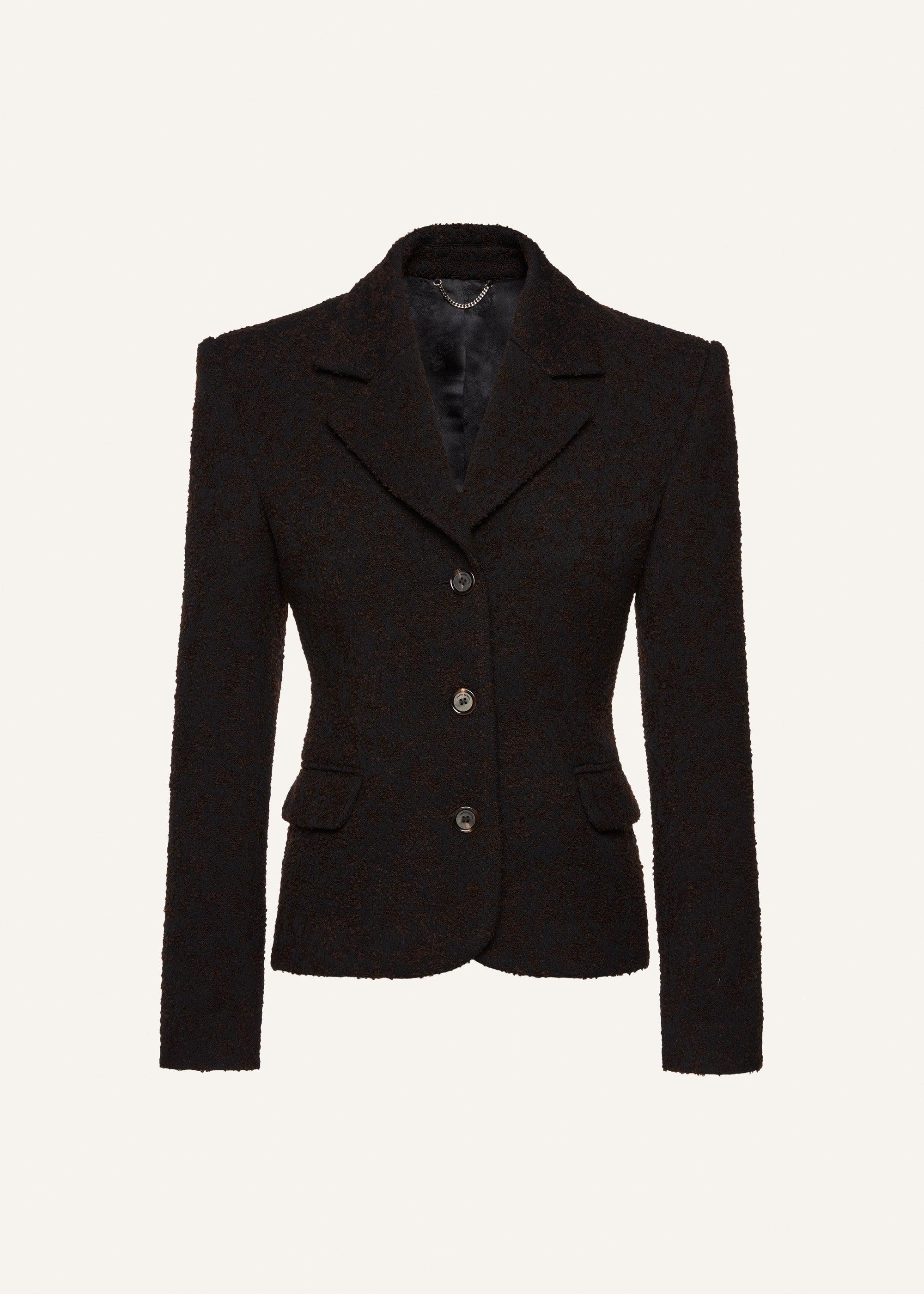 Classic fitted blazer in brown Product Image