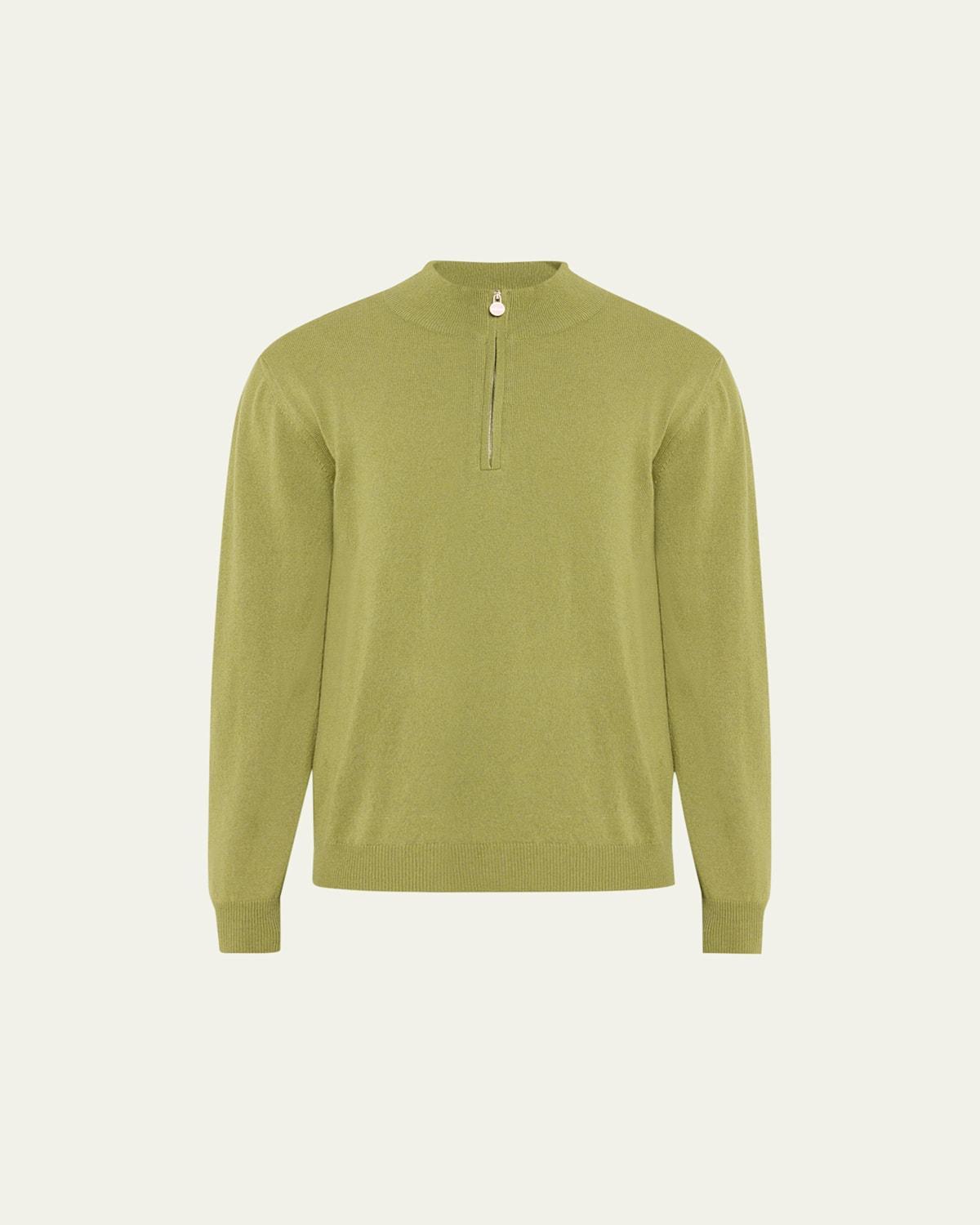 Mens Cashmere Half-Zip Sweater Product Image