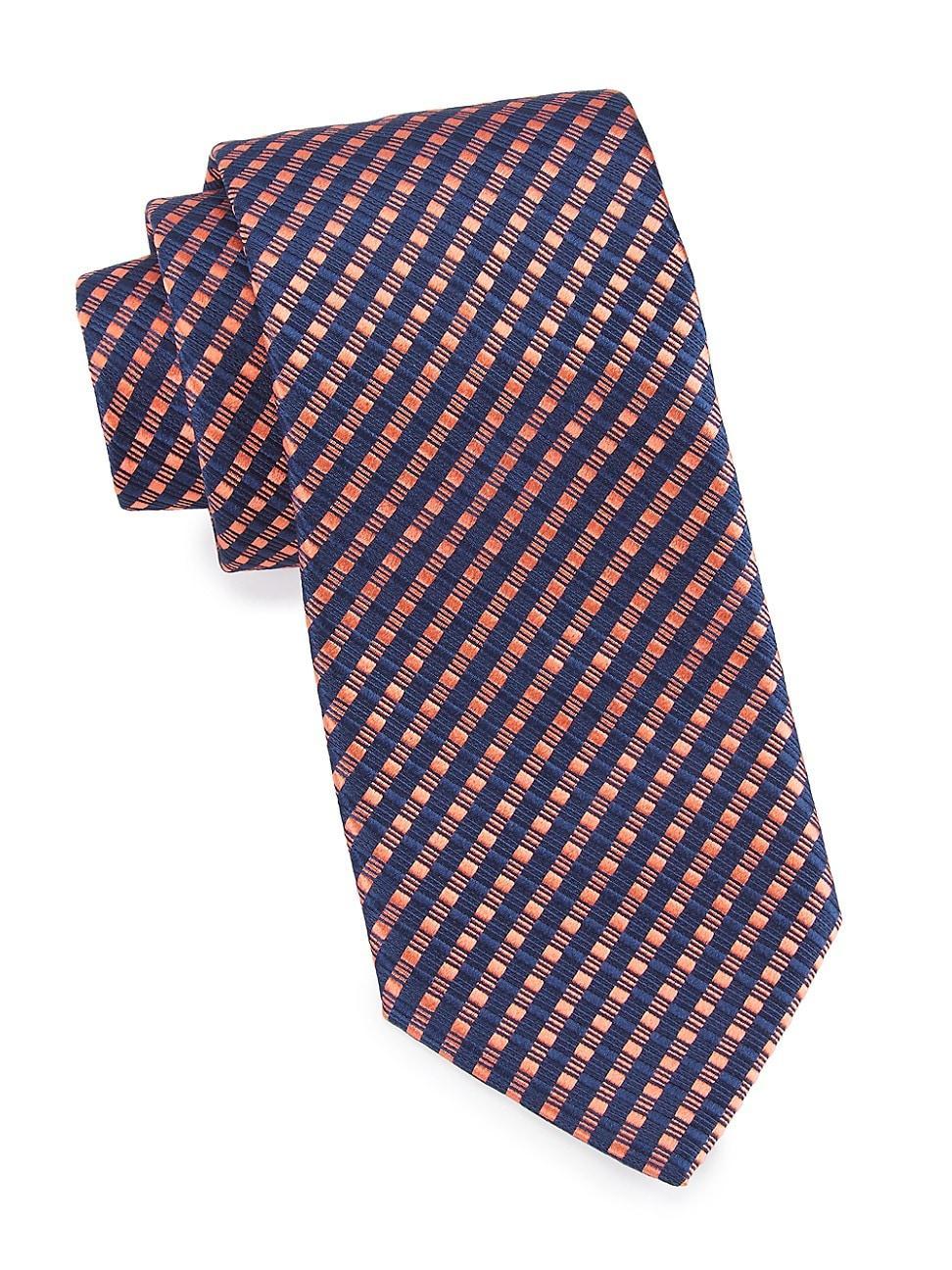 Mens Seersucker Striped Silk Tie Product Image