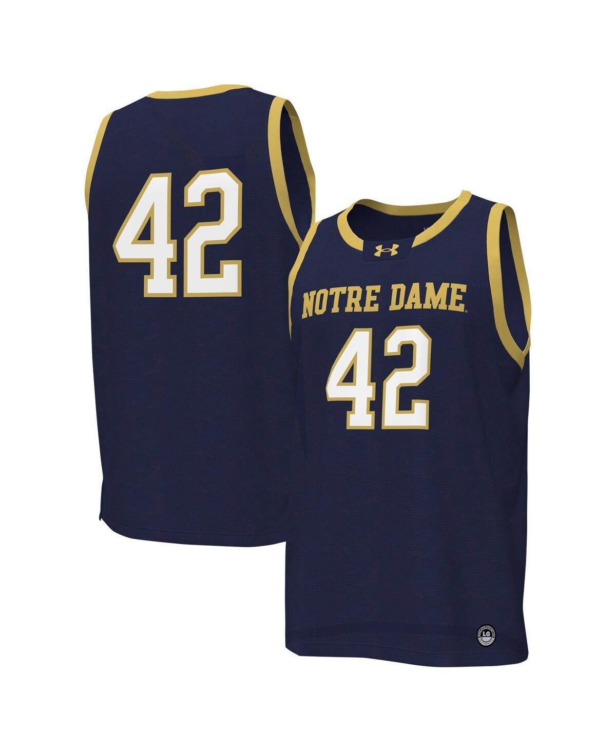 Mens Under Armour #42 Notre Dame Fighting Irish Replica Basketball Jersey Blue Product Image