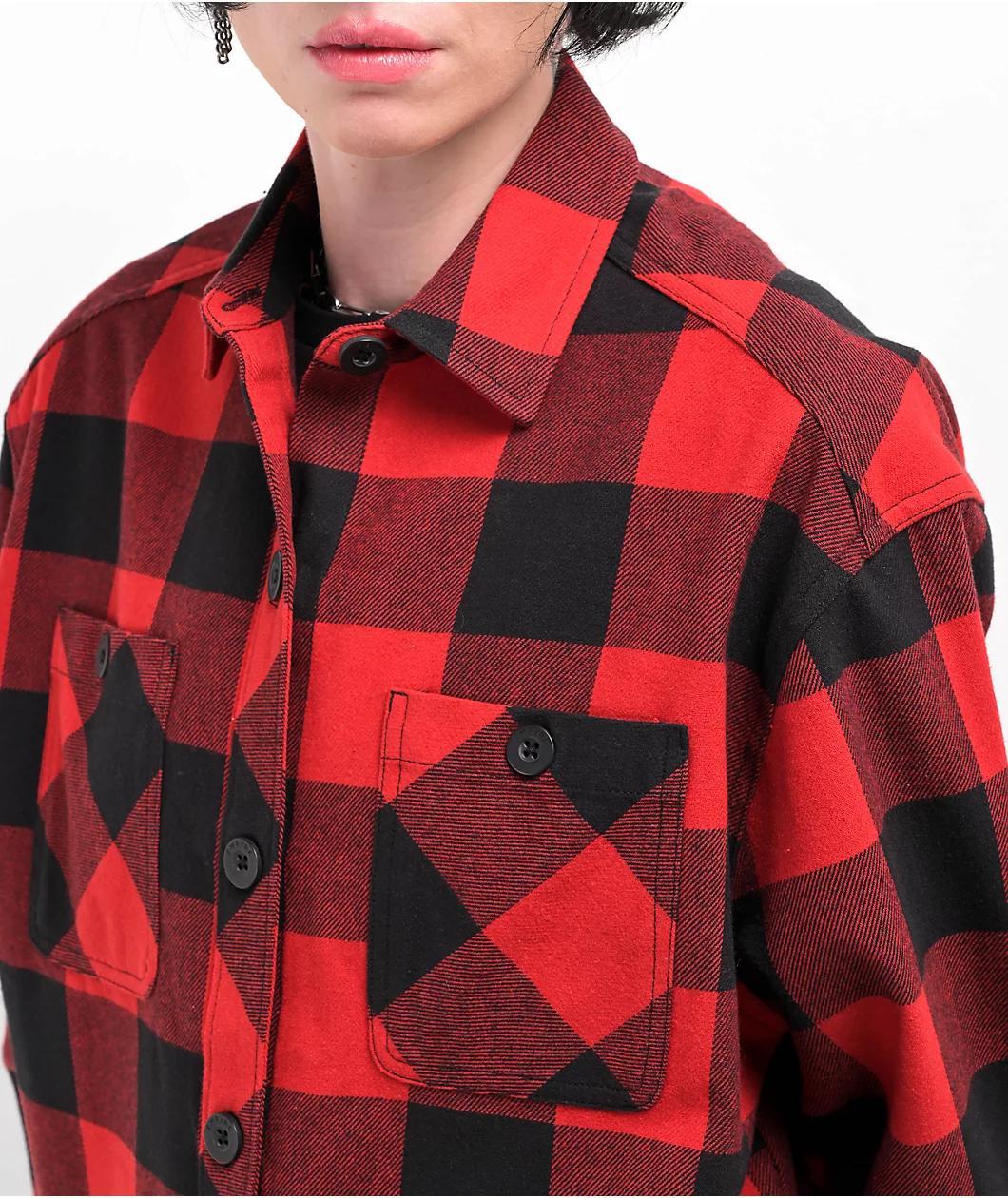 Empyre Akrin Red Plaid Flannel Shirt Product Image