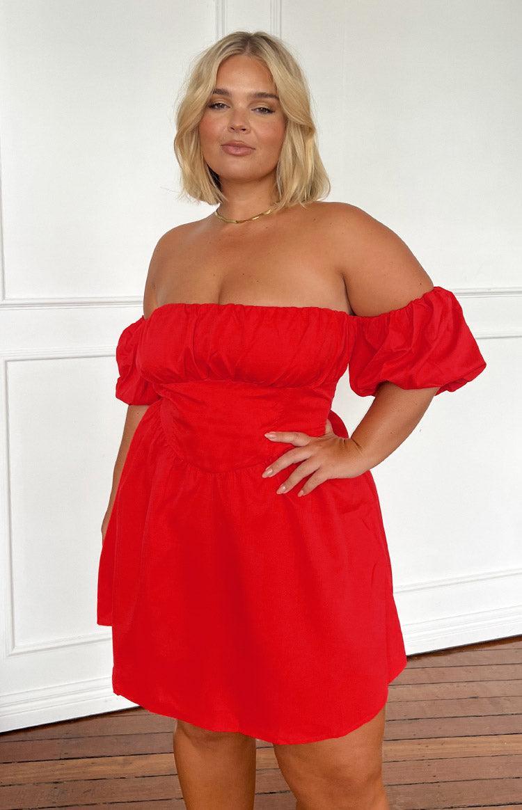 Love Lost Off The Shoulder Red Mini Dress Product Image