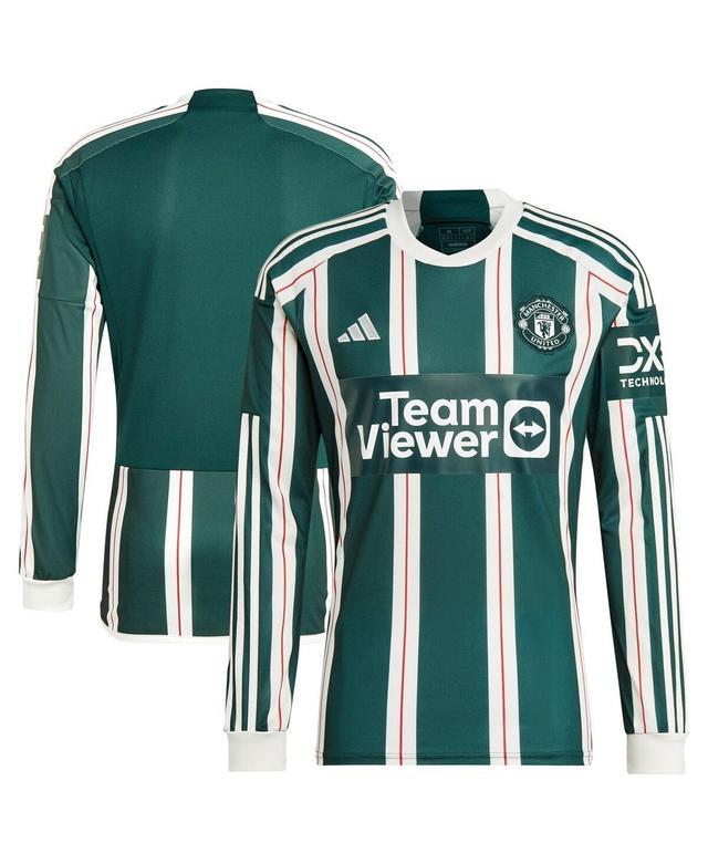 Mens adidas Green Manchester United 2023/24 Away Long Sleeve Replica Jersey - Green Product Image