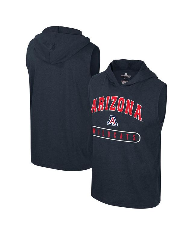 Mens Colosseum Arizona Wildcats Varsity Sleeveless Hoodie Tank Top Blue Product Image