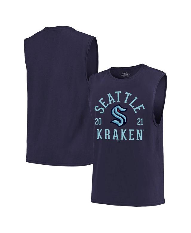 Mens Majestic Threads Deep Sea Blue Seattle Kraken Softhand Muscle Tank Top Product Image