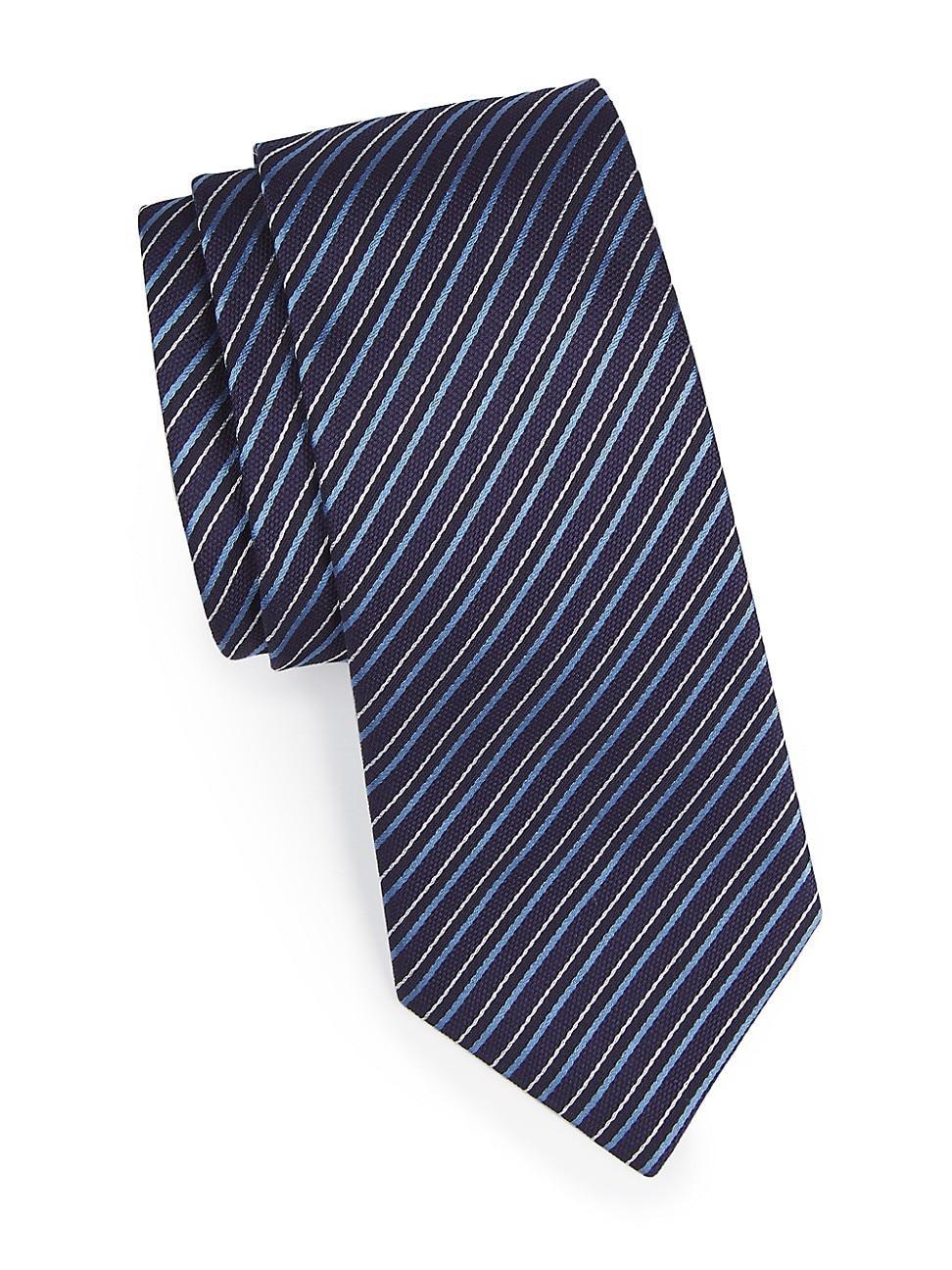 Mens Diagonal Stripe Jacquard Silk Tie Product Image