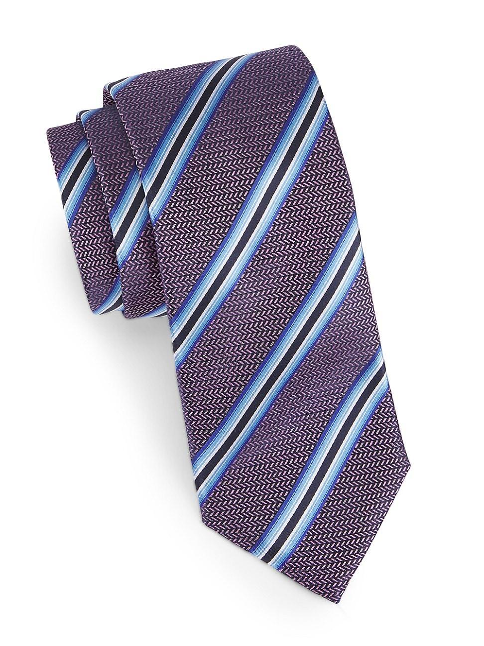 Mens Striped Silk Tie Product Image