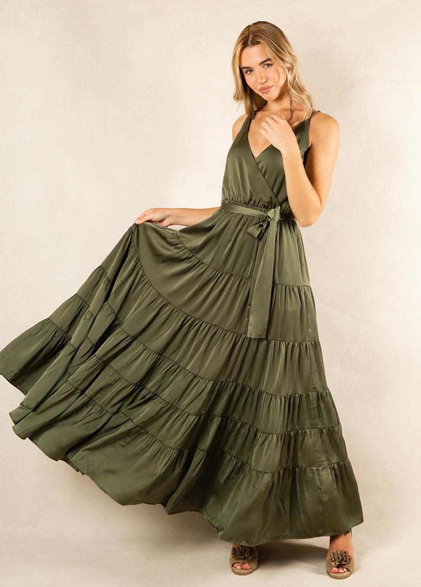 Zayla Bridesmaid Dress in Sage Product Image