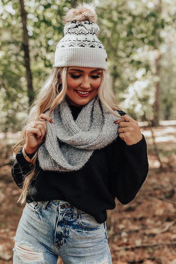 Chilly Vibes Chenille Infinity Scarf in Grey Product Image