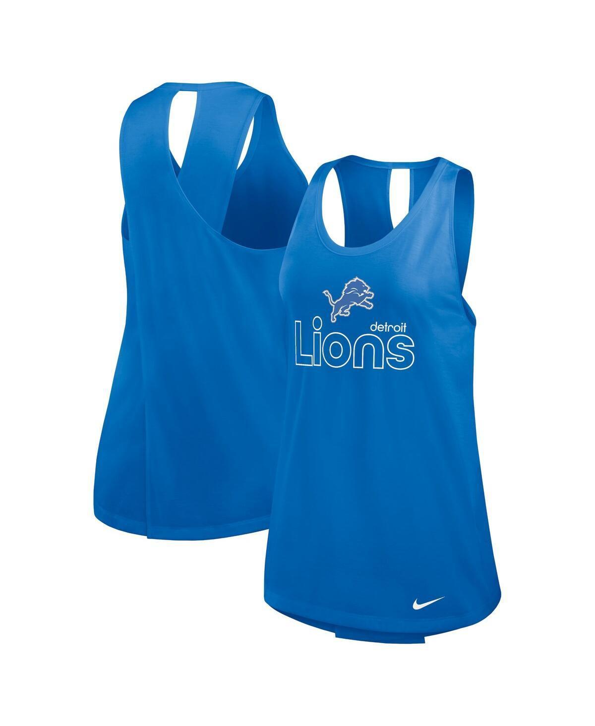 Nike Womens Blue Detroit Lions Performance Tank Top Product Image