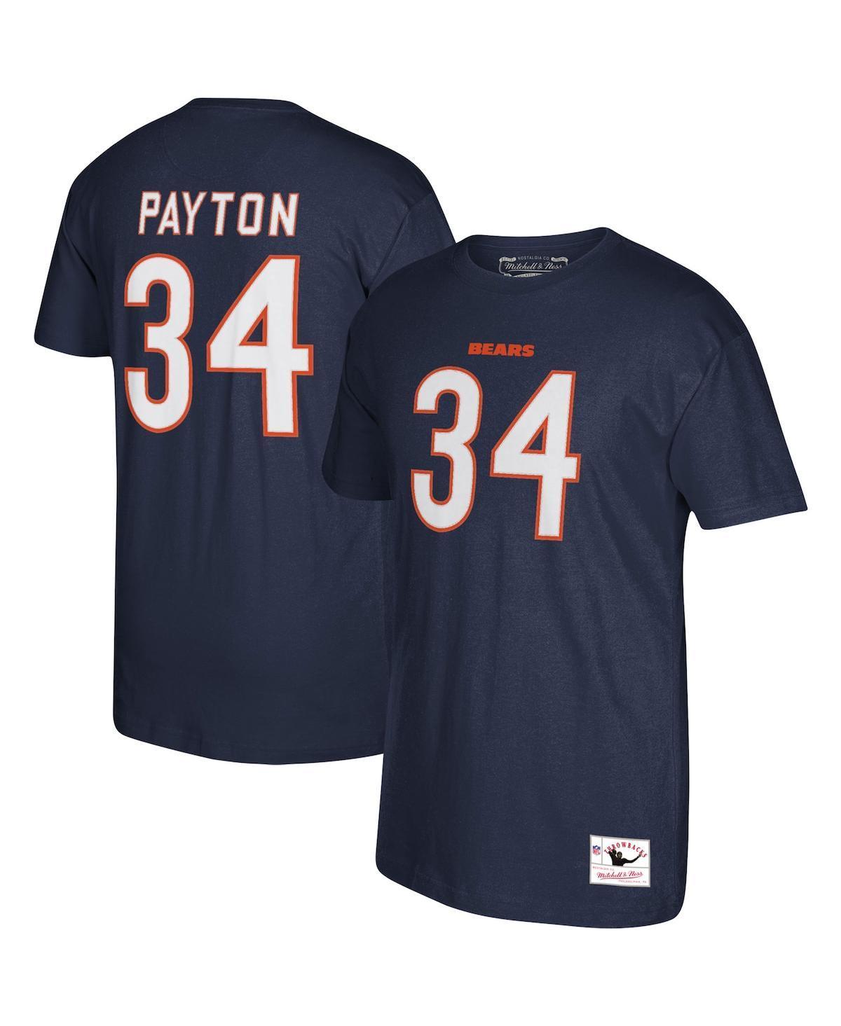 Mens Mitchell & Ness Walter Payton Navy Chicago Bears Retired Player Logo Name and Number T-shirt Product Image