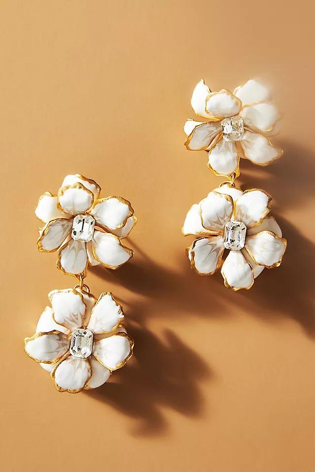 The Pink Reef Double Drop Flower Earrings Product Image