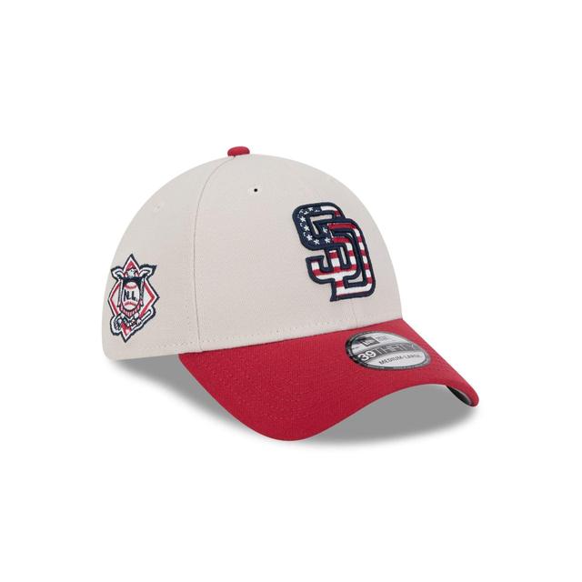 San Diego Padres Independence Day 2024 39THIRTY Stretch Fit Hat Male Product Image