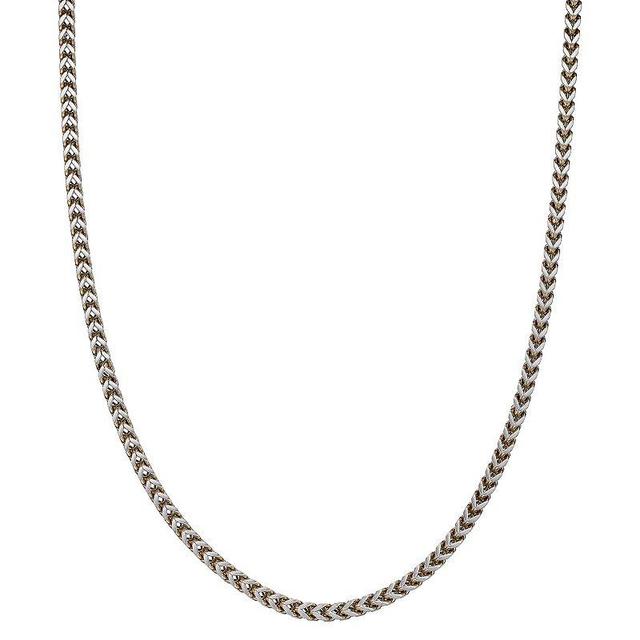 Mens LYNX Gold Tone Ion-Plated Stainless Steel Franco Chain Necklace Two Tone Product Image