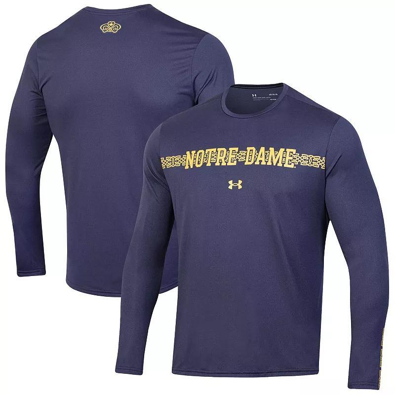 Mens Under Armour Notre Dame Fighting Irish 2023 Aer Lingus College Football Classic Performance Long Sleeve T-Shirt Blue Product Image