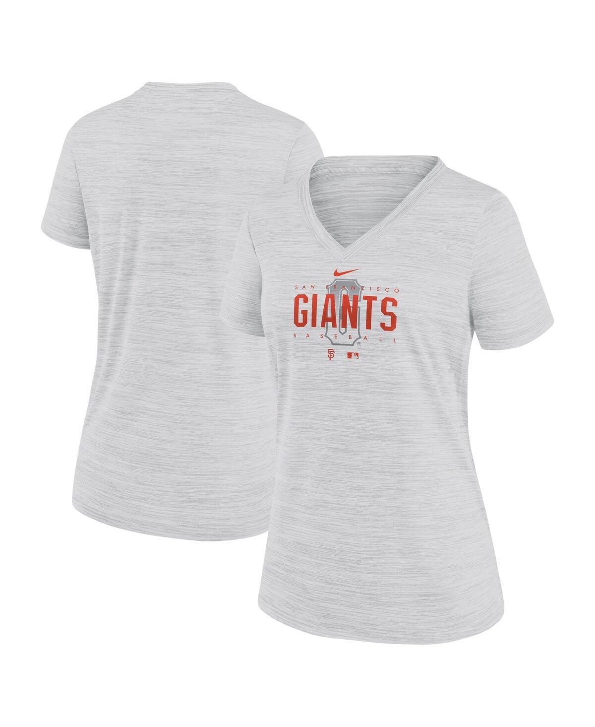 Womens Nike White San Francisco Giants City Connect Velocity Practice Performance V-Neck T-shirt Product Image