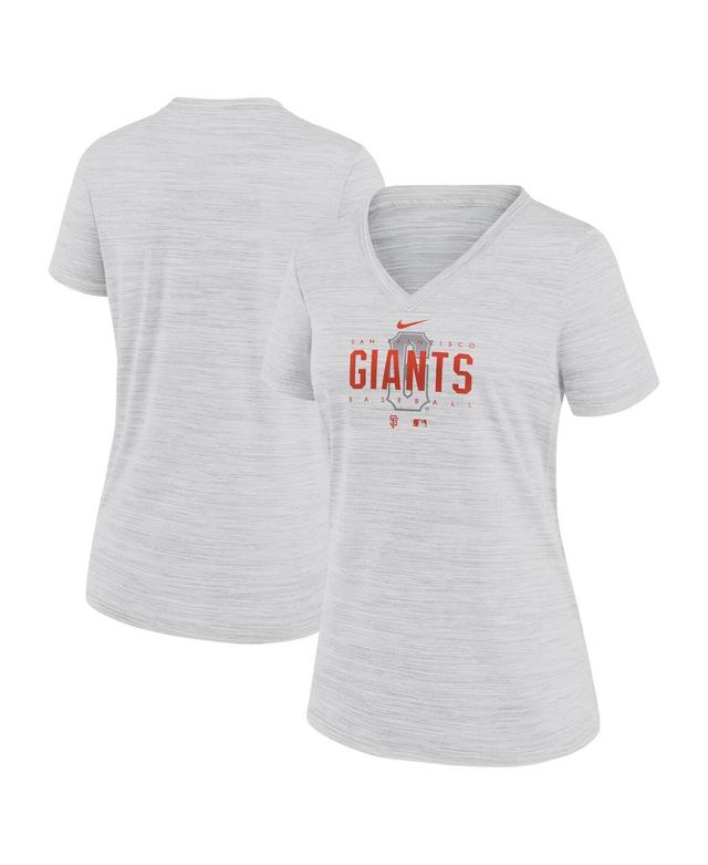 Womens Nike White San Francisco Giants City Connect Velocity Practice Performance V-Neck T-shirt Product Image