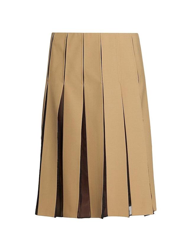 Womens A-Line Pleated Midi-Skirt Product Image