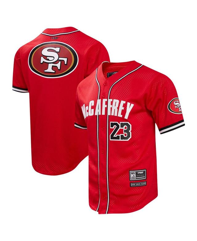 Pro Standard Mens Christian McCaffrey Scarlet San Francisco 49ers Baseball Button-Up Shirt Product Image