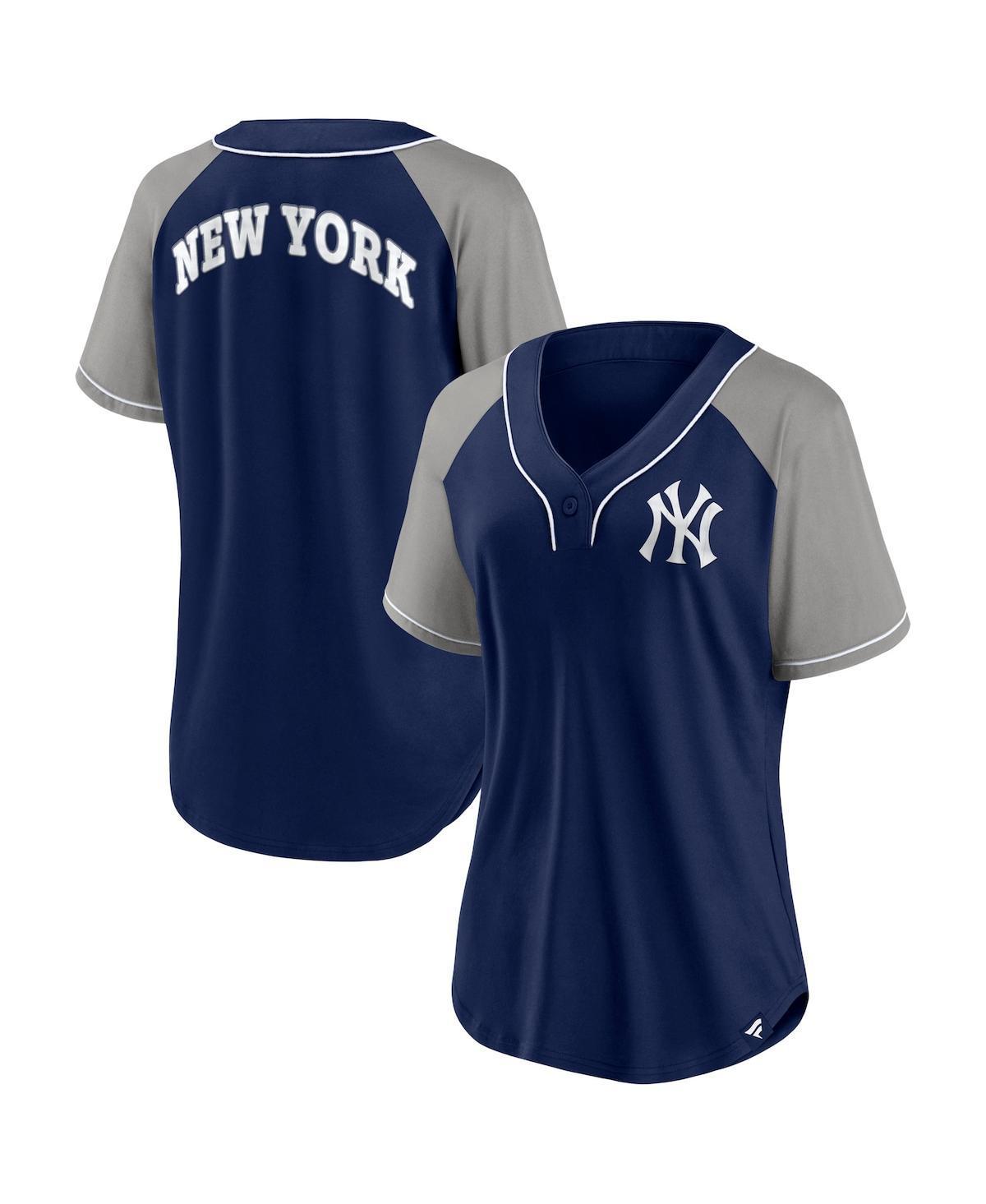 Womens Fanatics Navy New York Yankees Ultimate Style Raglan V-Neck T-shirt Product Image