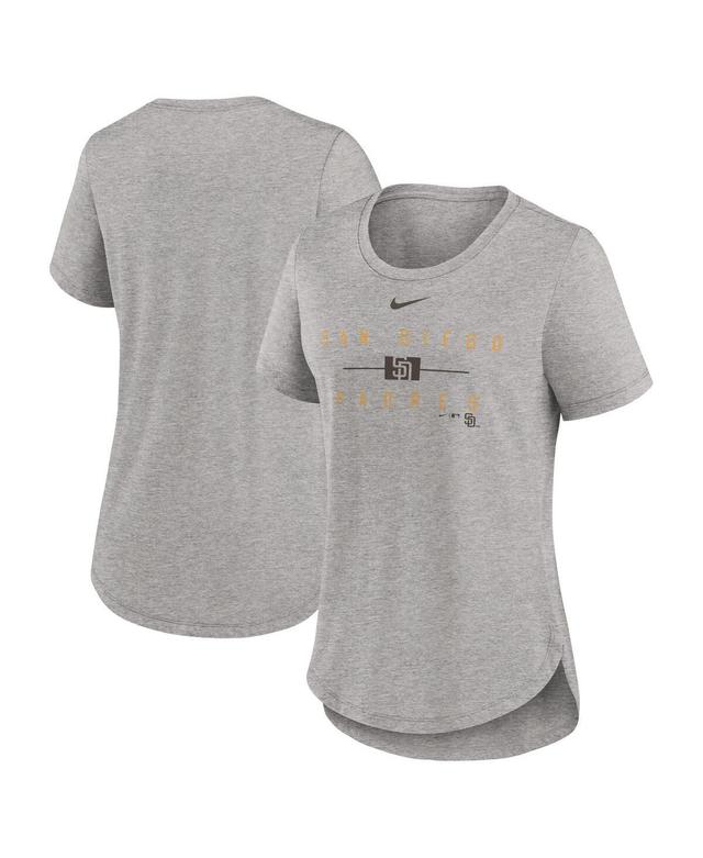 Womens Nike Heather Charcoal San Diego Padres Knockout Team Stack Tri-Blend T-shirt Product Image