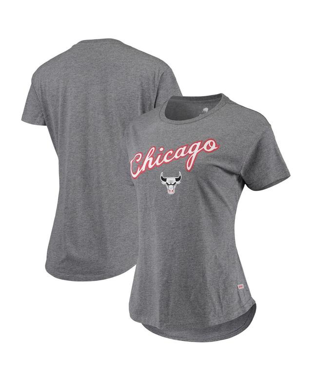 Womens Sportiqe Heathered Gray Chicago Bulls City Edition Phoebe Tri-Blend T-shirt Product Image