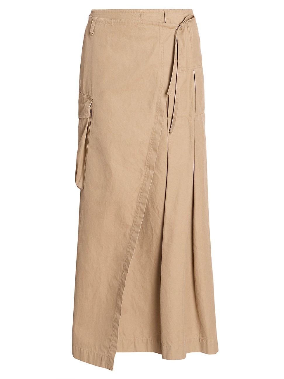 Womens Skilt Cotton Cargo Maxi Skirt product image