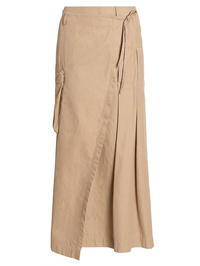 Womens Skilt Cotton Cargo Maxi Skirt Product Image