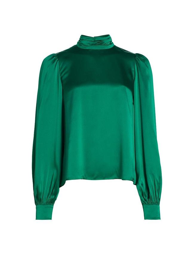 Womens Nurys Silk Turtleneck Blouse Product Image