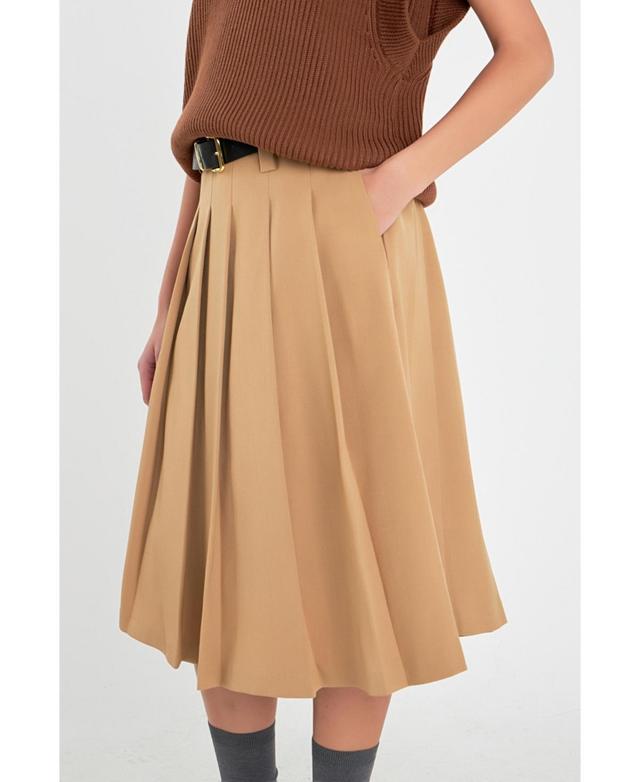 English Factory Pleated Midi Skirt Product Image