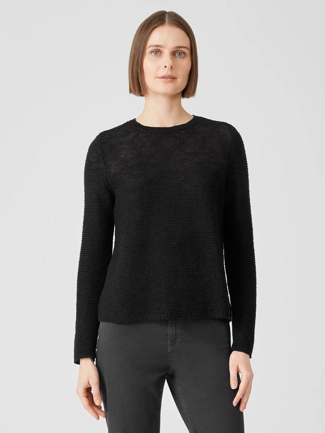 EILEEN FISHER Organic Cotton Linen Slub Crew Neck Topfemale Product Image