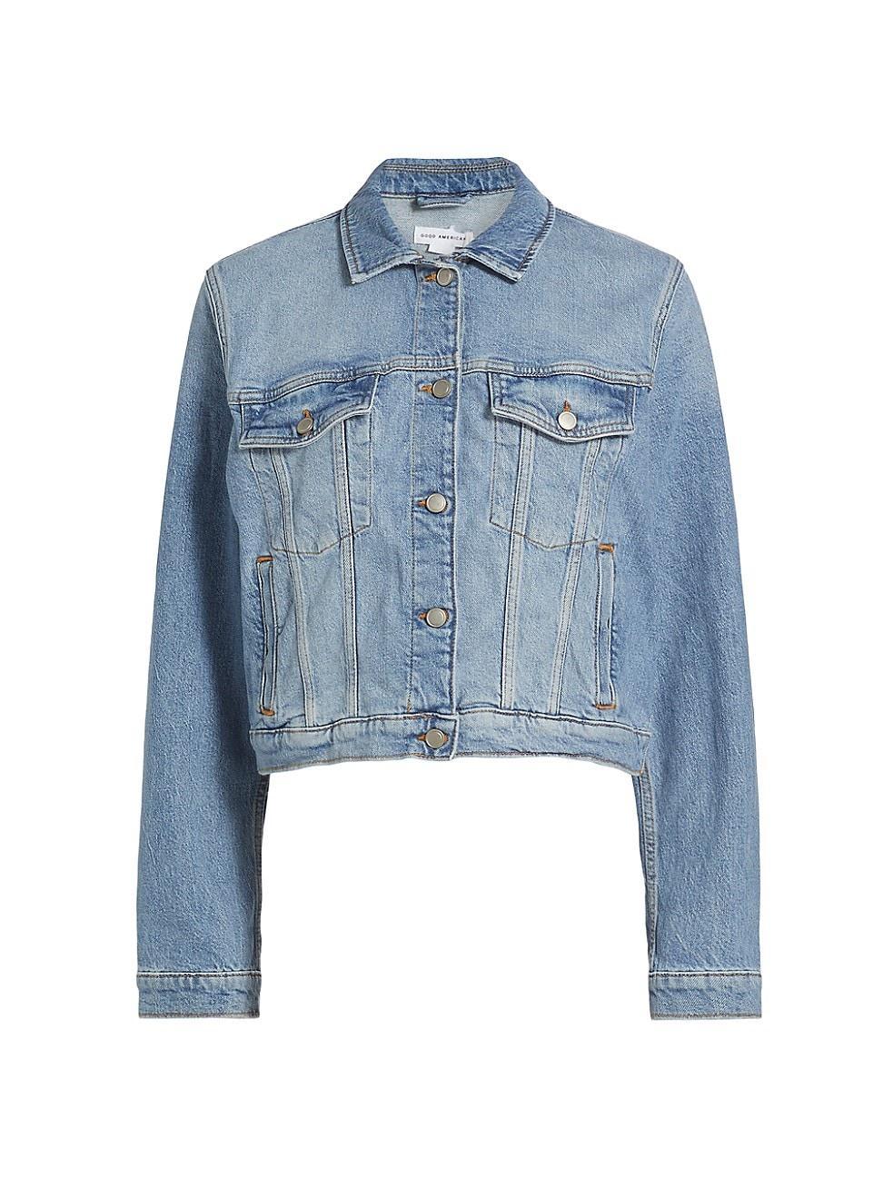 Womens Classic Denim Jacket | Indigo, Size XS | Good American by Khlo Kardashian Product Image