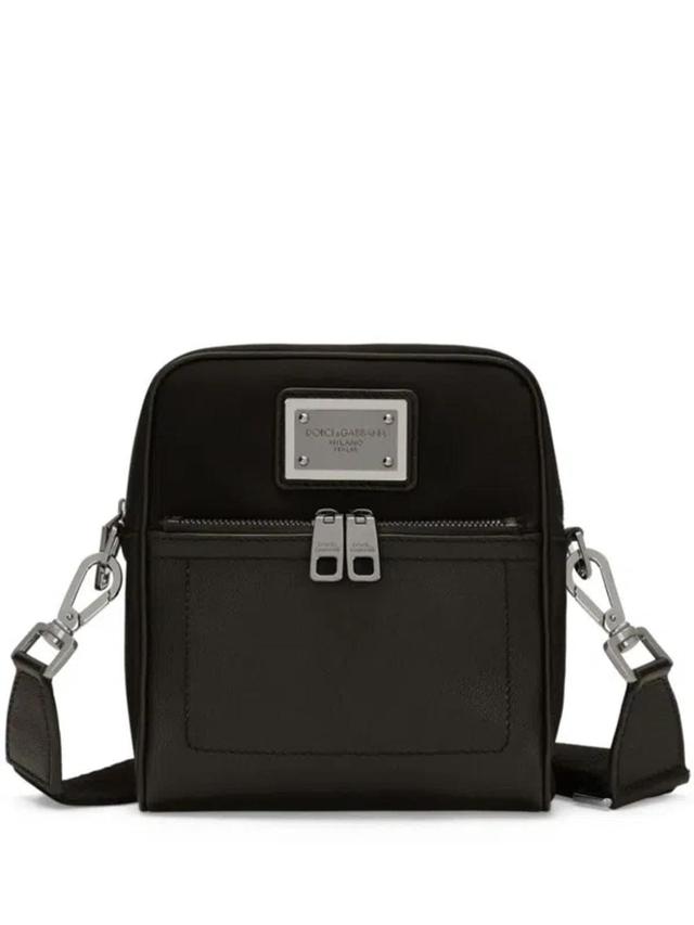 Logo-plaque Zip-fastening Messenger Bag In Black Product Image