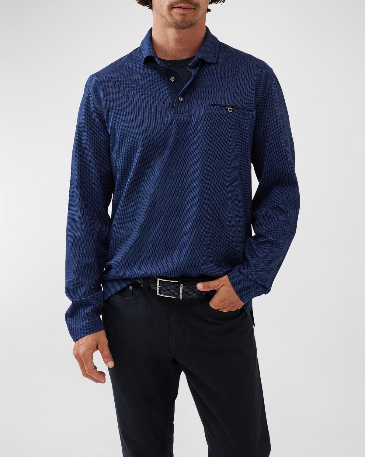 Mens Clinton Textured Knit Turkish Polo Shirt Product Image