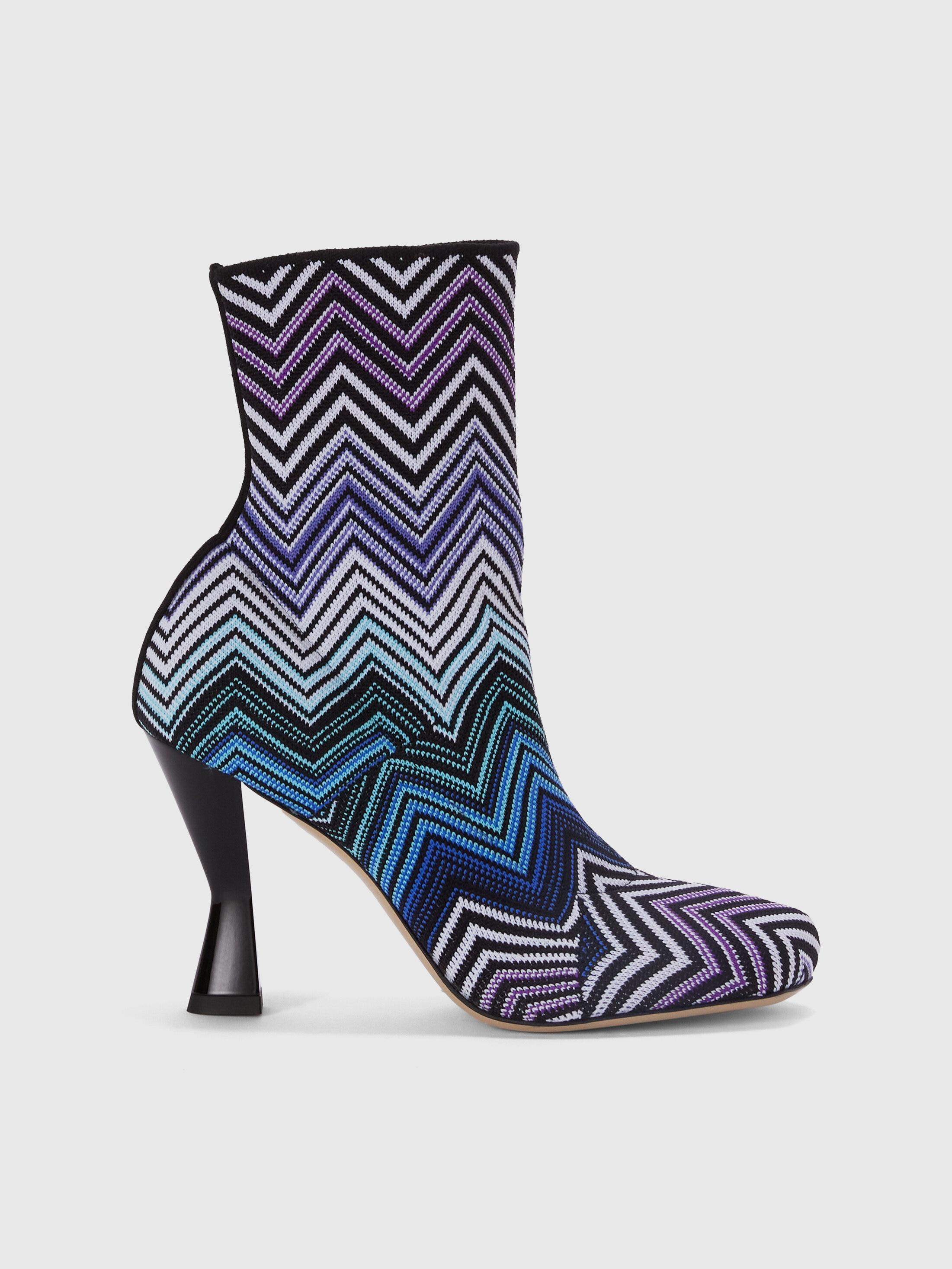 Ankle boots in zig zag fabric with culture heel Product Image