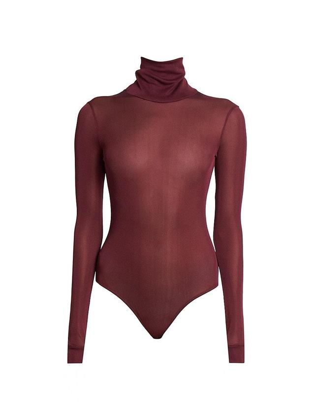 Womens Semi-Sheer Turtleneck Bodysuit Product Image