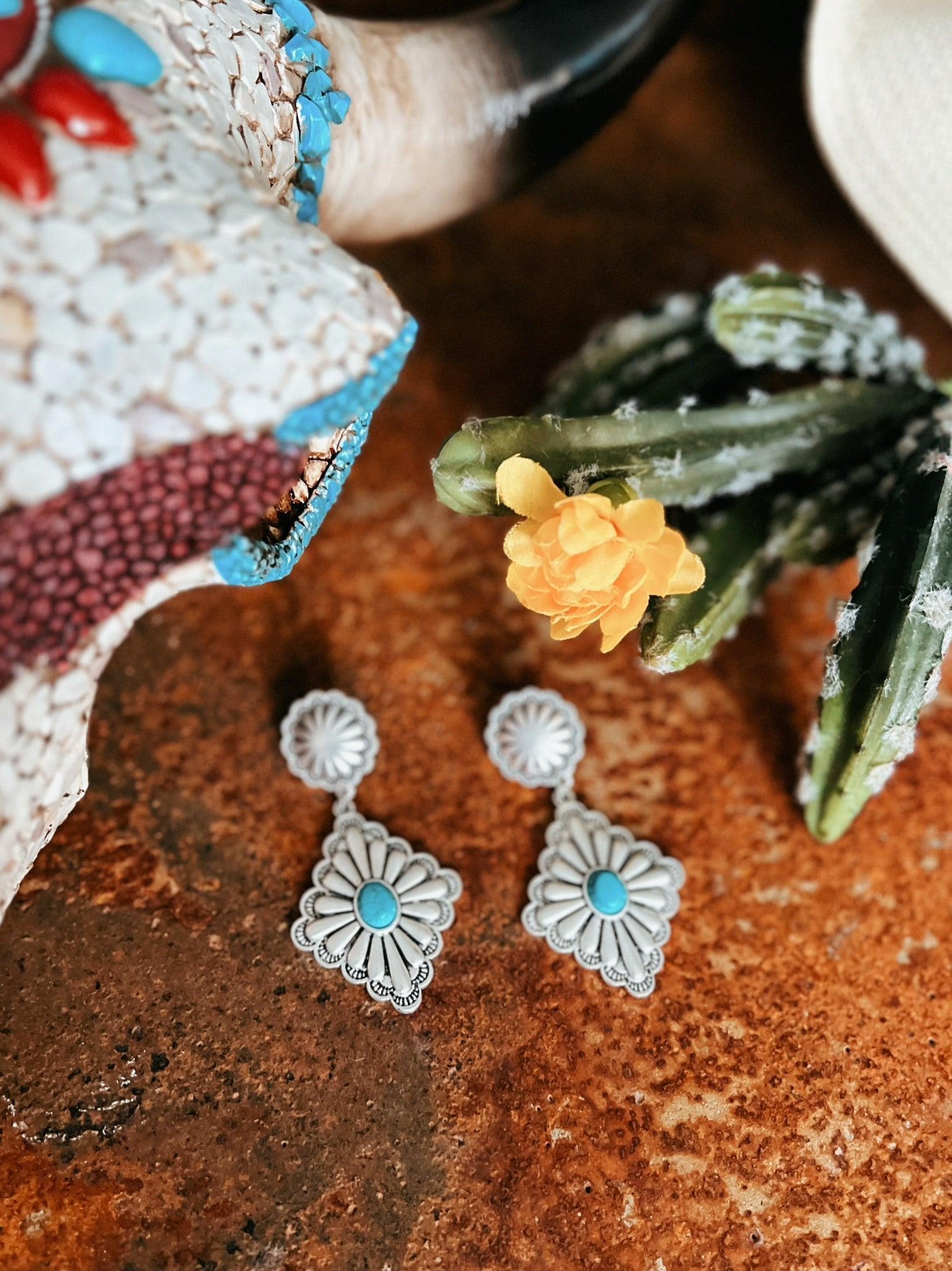 Concho Turquoise Post Earrings Product Image