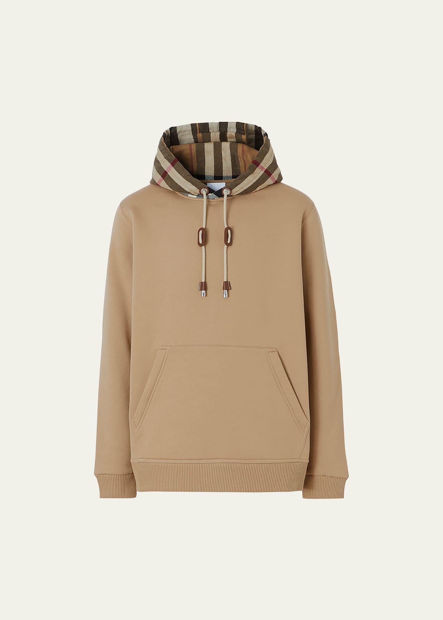 Mens Check-Hood Pullover Sweatshirt Product Image